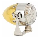 HKC Retro LED taillight Polished brass with alu front ring