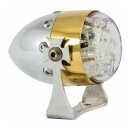 HKC Retro LED taillight Polished alu with brass front ring