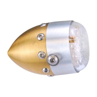 HKC Retro LED taillight Matte brass with alu front ring