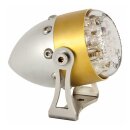 HKC Retro LED taillight Matte alu with brass front ring