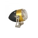 HKC Retro LED taillight Matte black with brass front ring