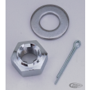 GZP chrome castle nut, washer, cotterpin