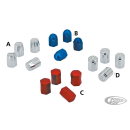 4Pck AcornNut Design Valve Stem Cap Blue