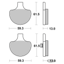 SBS HF Brake pads 84-99 front, Springer