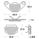 SBS HF Rear brake pads Buell 94-97