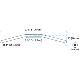 Drag-bar W=71cm D=1" w/dimples