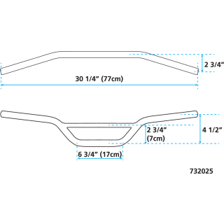 GZP Moto bar non-dimpled black 4-1/4"