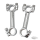 Chrome Dog Bone risers f/36-48 Springers