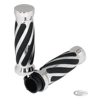 GZP Swirl style grips Chrome dual cable