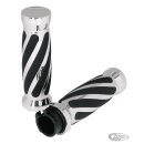 GZP Swirl style grips Chrome dual cable