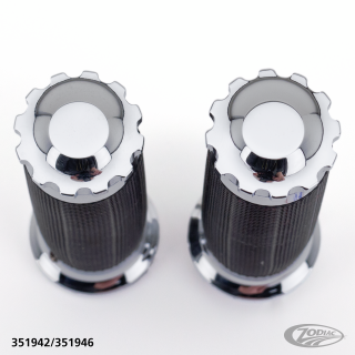 GZP Chrome Turbo gripset black rubber