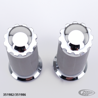 GZP Chrome Turbo gripset gray rubber