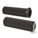 KNURLED RUBBER GRIPS, CBL , BLK