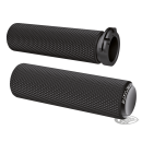 KNURLED RUBBER GRIPS, CBL , BLK