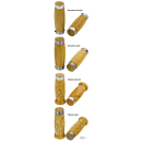 Revolver style wooden grips chrome band