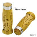 Flames style wooden grips chrome band