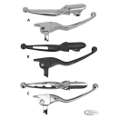 GZP Chr FLH/T08-16 levers, cable clutch