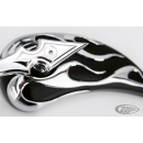 GZP Chrome & black flame mirror set