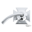 Billet Maltese Cross mirror left polish
