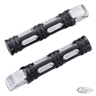 GZP Black edge cut passenger footpegs