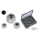 10pck Chrome nylock nuts 1/4-20 UNC