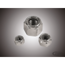 10pck Chrome nylock nuts 1/4-20 UNC