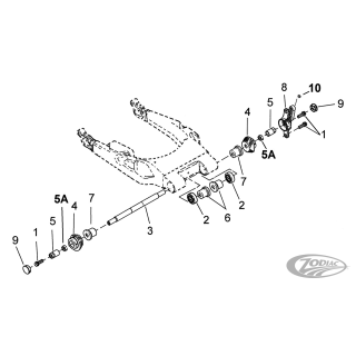 Swingarm pivot nut FLH/T 09-10