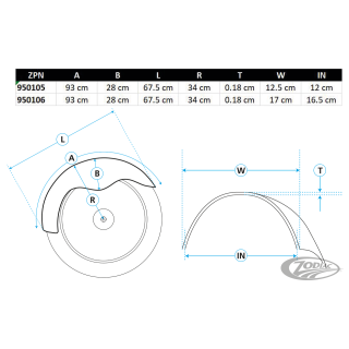 6.25" St smooth custom front fender