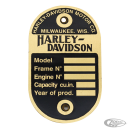 Data plate 1940 WLA rivet-on brass