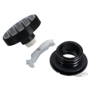 GZP black cut ribbed screw-in cap 82-e18