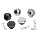 GZP Chr screw-in flush mnt gas cap w/bun