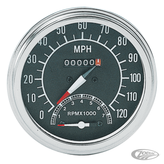 GZP Speedo/Tacho combo KPH, black face,