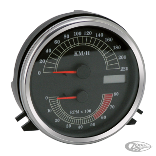 GZP Black Speedo/Tacho kit KMH