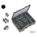 Assortment tray chrome acorn nuts UNF/C
