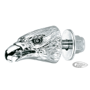 GZP Chrome eagle Head krommet black eyes