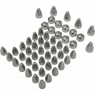 Fluted Spike Bolt Cap Kit for M8 Chrome