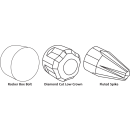 Diamond crown Blk Chr BOLT CAP 1/4" 10Pc