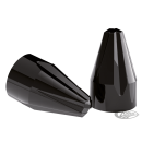 1/4" Fluted Spike Bolt Caps 10pck Black