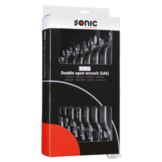 Double open wrench set inch sizes 8Pc