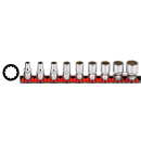 1/4" Socketset inch sizes 9Pc on rail