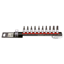 1/4" Socketbitset Metric 10Pc on rail