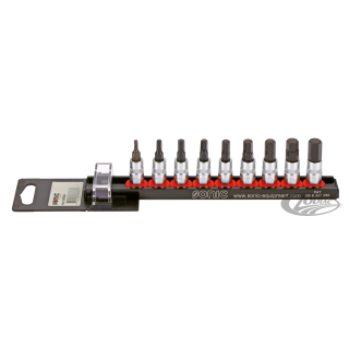1/4" Socketbitset Hex metric 9Pc on rail