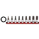 1/4" Socketbitset Hex metric 9Pc on rail