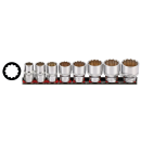 3/8" Socketset inch sizes 8PC on rail