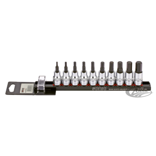 3/8" Socketbitset hex metric 10PC on rai