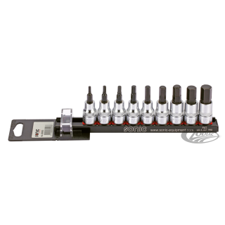 3/8" Socketbitset hex inch sizes 9PC on