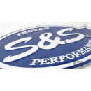 S&S Embossed Logo, metal 16.5"x11"