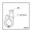 Daytona, universal bracket. Side-mount. 1" ID. M8 thread