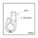 Daytona, universal bracket. Front-mount. 1" ID. M10 thread
