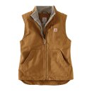 Carhartt Sherpa-lined women mock-neck vest brown